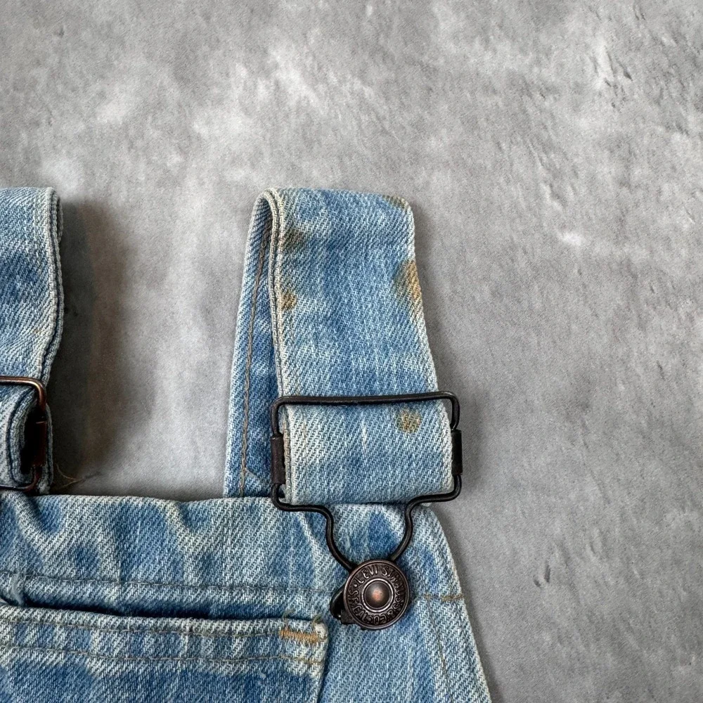 Vintage Levis Overalls‎ Kids 2T Blue Orange Tab Flare Bell Bottom Retro USA 70s